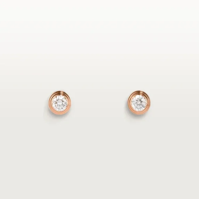Diamants Legers Oorbellen, mm – Roze goud, Diamanten – Cartier