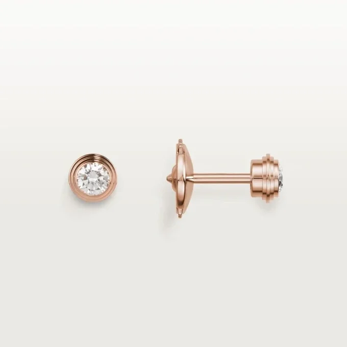 Diamants Legers Oorbellen, mm – Roze goud, Diamanten – Cartier