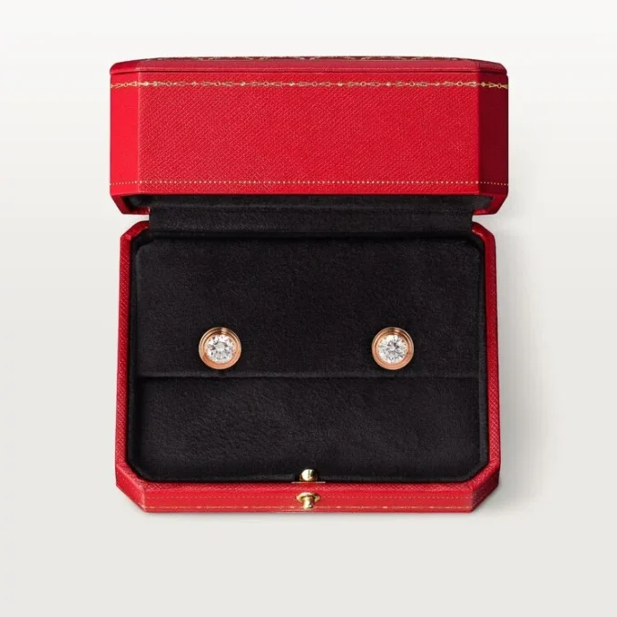 Diamants Legers Oorbellen, mm – Roze goud, Diamanten – Cartier