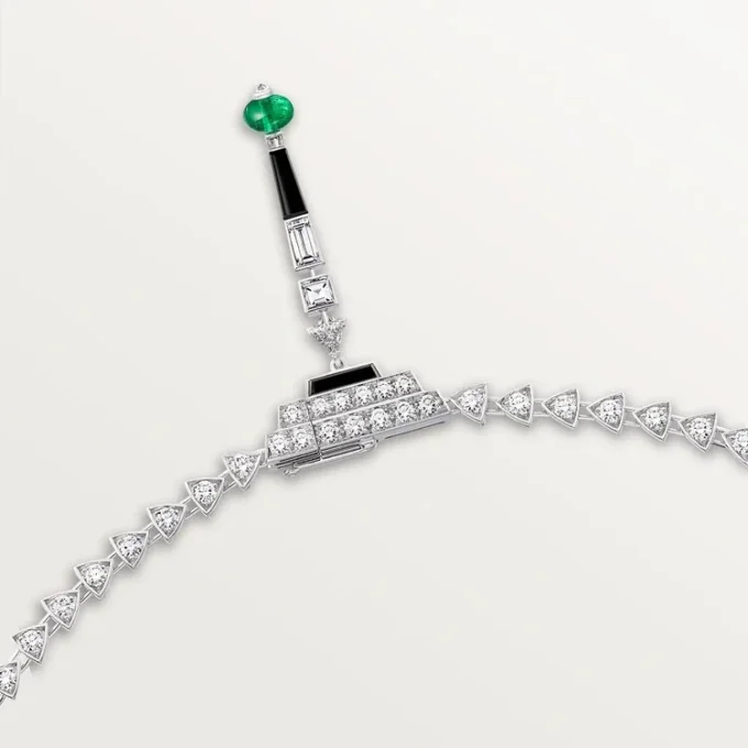 En Equilibre-ketting, smaragd, bezet