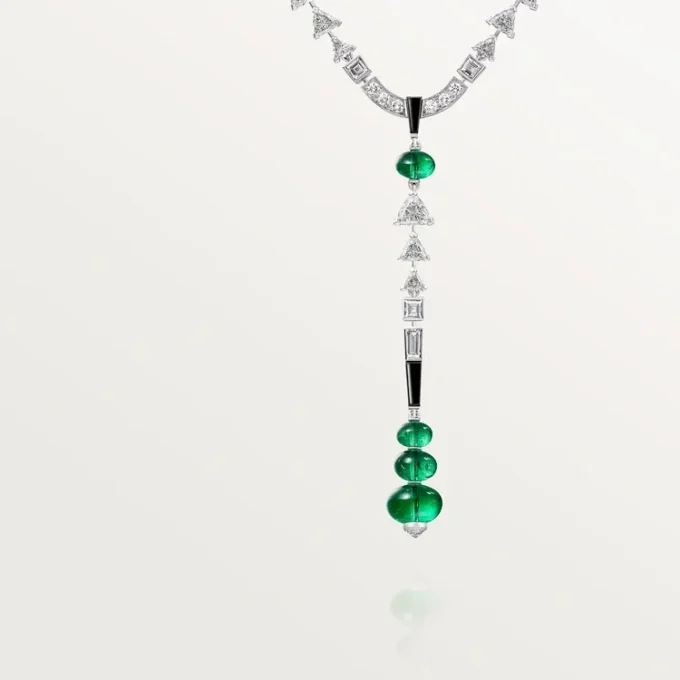 En Equilibre-ketting, smaragd, bezet