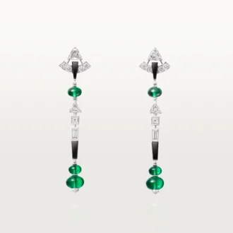 En Equilibre Oorbellen, Smaragd, Pave