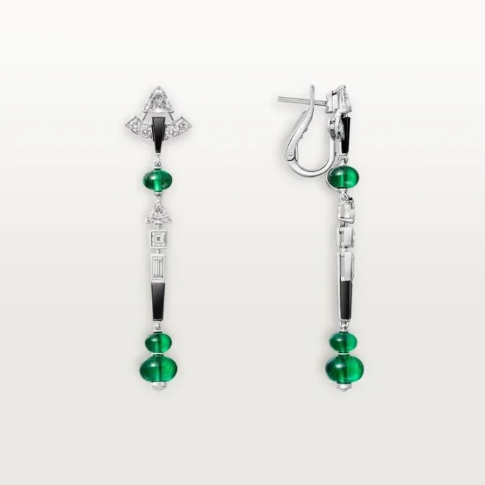 En Equilibre Oorbellen, Smaragd, Pave