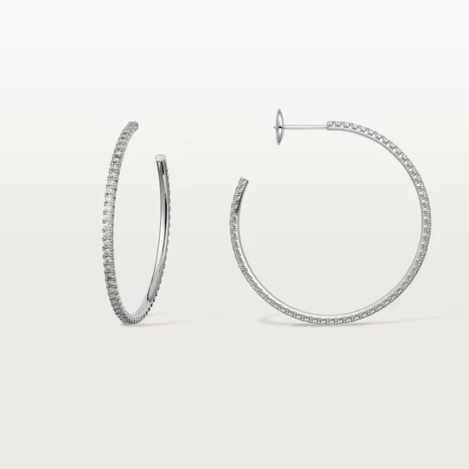 Etincelle De Cartier-oorbellen, groot model – witgoud, diamanten – Cartier