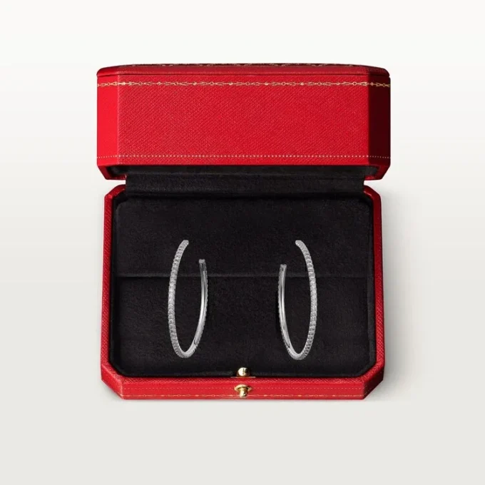 Etincelle De Cartier-oorbellen, groot model – witgoud, diamanten – Cartier
