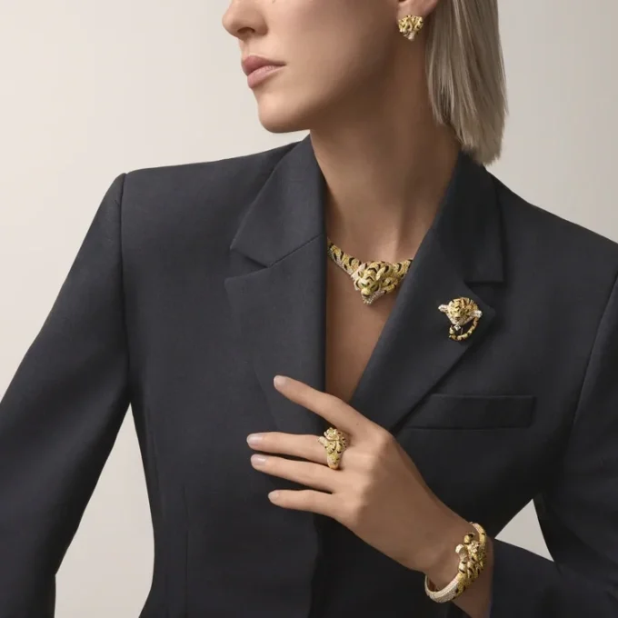 Faune Et Flore De Cartier-armband, gele, oranje en bruine diamanten, bezet