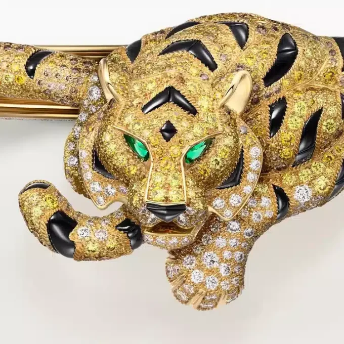 Faune Et Flore De Cartier-armband, gele, oranje en bruine diamanten, bezet