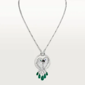 Faune Et Flore De Cartier-halsketting, smaragddruppels, bezet