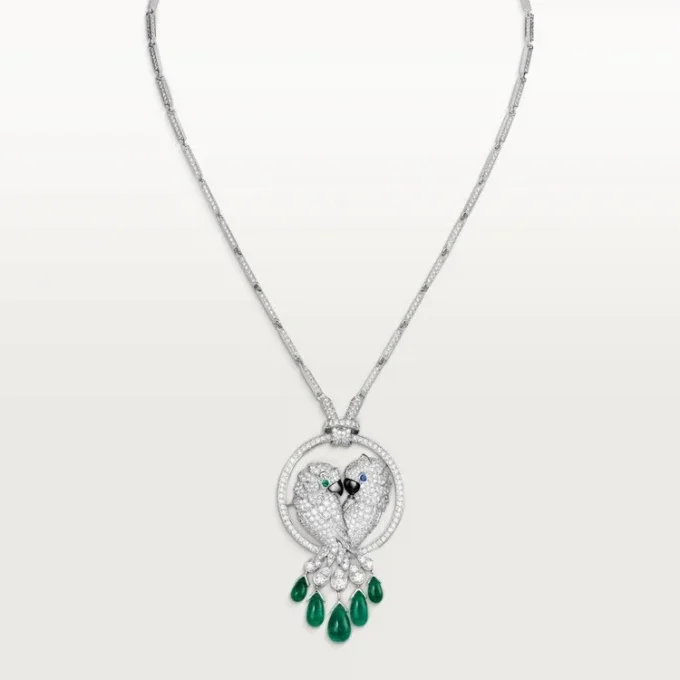 Faune Et Flore De Cartier-halsketting, smaragddruppels, bezet