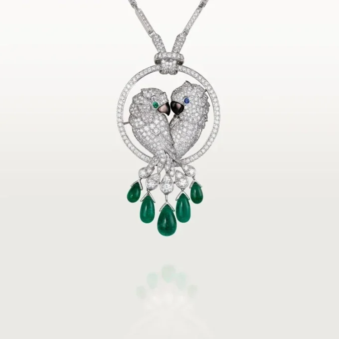 Faune Et Flore De Cartier-halsketting, smaragddruppels, bezet