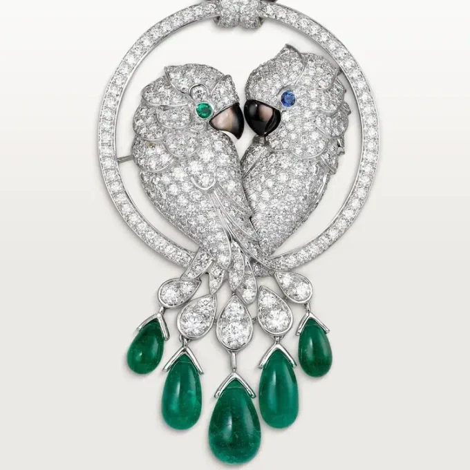 Faune Et Flore De Cartier-halsketting, smaragddruppels, bezet