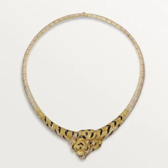 Faune Et Flore De Cartier-ketting, gele, oranje en bruine diamanten, bezet