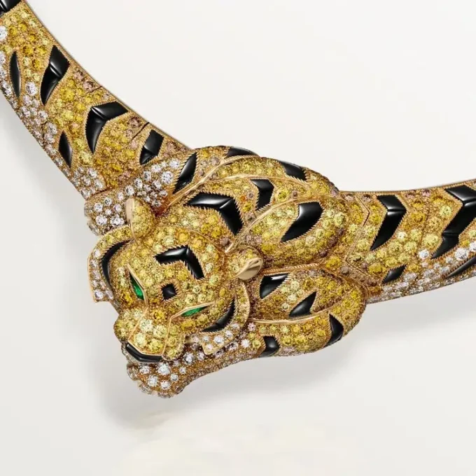Faune Et Flore De Cartier-ketting, gele, oranje en bruine diamanten, bezet
