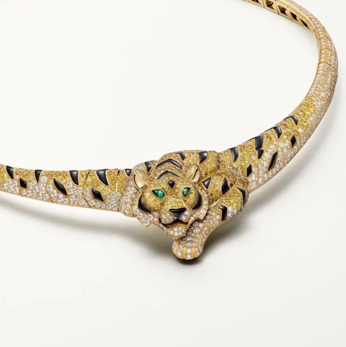Faune Et Flore De Cartier-ketting, gele, oranje en bruine diamanten, bezet