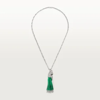 Faune Et Flore De Cartier-ketting, smaragdgroene kralen, bezet