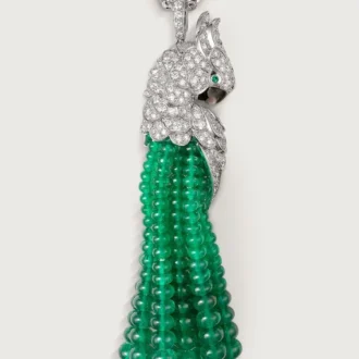 Faune Et Flore De Cartier-ketting, smaragdgroene kralen, bezet