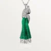 Faune Et Flore De Cartier-ketting, smaragdgroene kralen, bezet