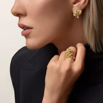 Faune Et Flore De Cartier oorbellen, gele, oranje en bruine diamanten, pavé