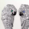 Faune Et Flore De Cartier Oorbellen, Smaragd Drops, Pave