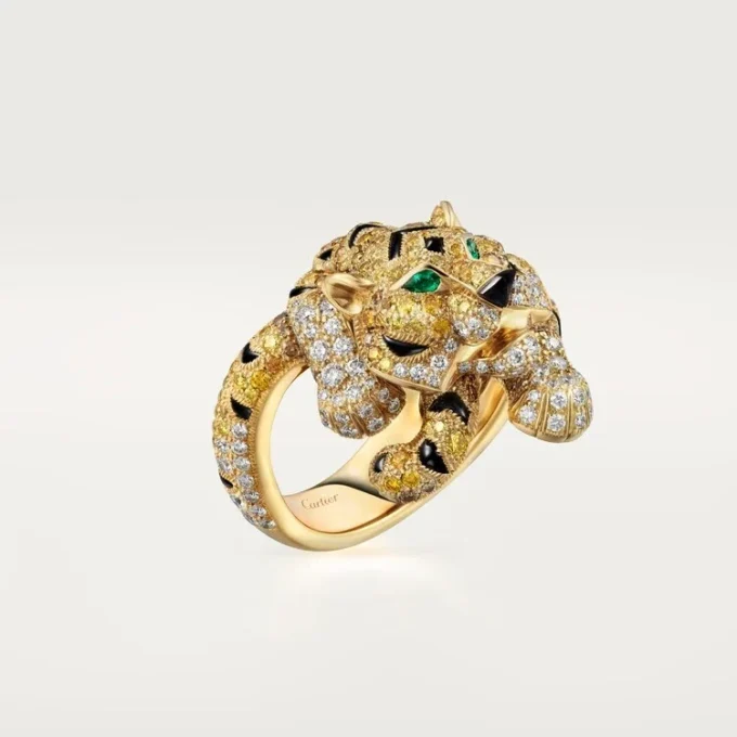 Faune Et Flore De Cartier-ring, gele, oranje en bruine diamanten, bezet