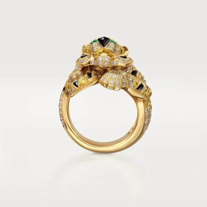 Faune Et Flore De Cartier-ring, gele, oranje en bruine diamanten, bezet