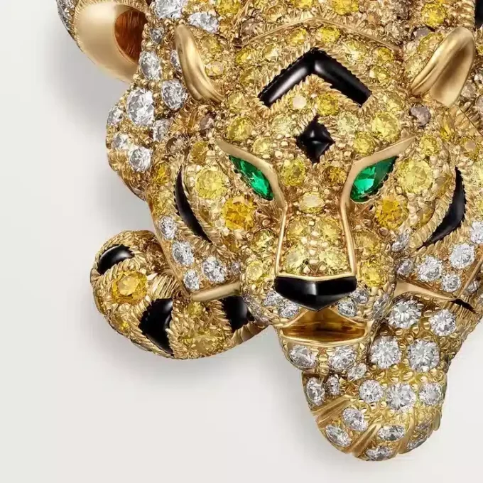 Faune Et Flore De Cartier-ring, gele, oranje en bruine diamanten, bezet