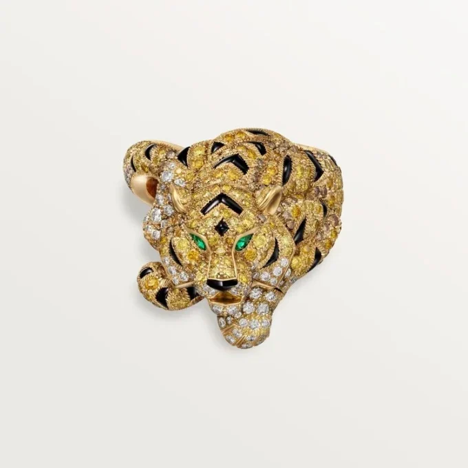 Faune Et Flore De Cartier-ring, gele, oranje en bruine diamanten, bezet