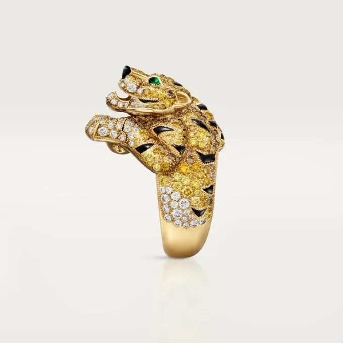 Faune Et Flore De Cartier-ring, gele, oranje en bruine diamanten, bezet