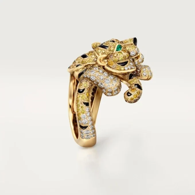 Faune Et Flore De Cartier-ring, gele, oranje en bruine diamanten, bezet