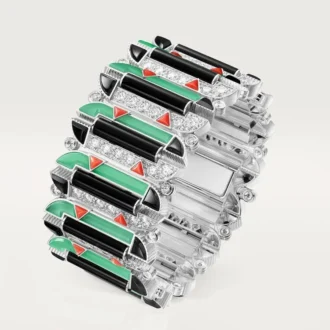 Geometrie & Contrastes-armband, chrysopraas, bezet