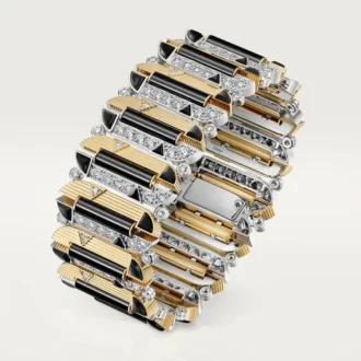 Geometrie & Contrastes-armband, onyx, bezet