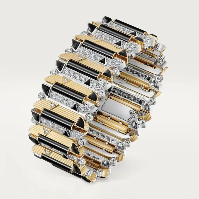 Geometrie & Contrastes-armband, onyx, bezet