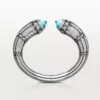 Geometrie & Contrastes-armband, turkoois, bezet