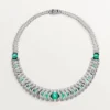 Geometrie & Contrastes-halsketting, chrysopraas, bezet