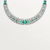 Geometrie & Contrastes-halsketting, chrysopraas, bezet