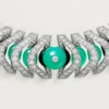 Geometrie & Contrastes-halsketting, chrysopraas, bezet