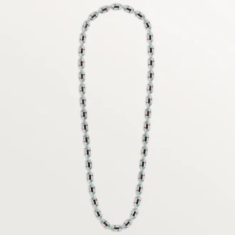 Geometrie & Contrastes-halsketting, chrysopraas, multi-wear, bezet