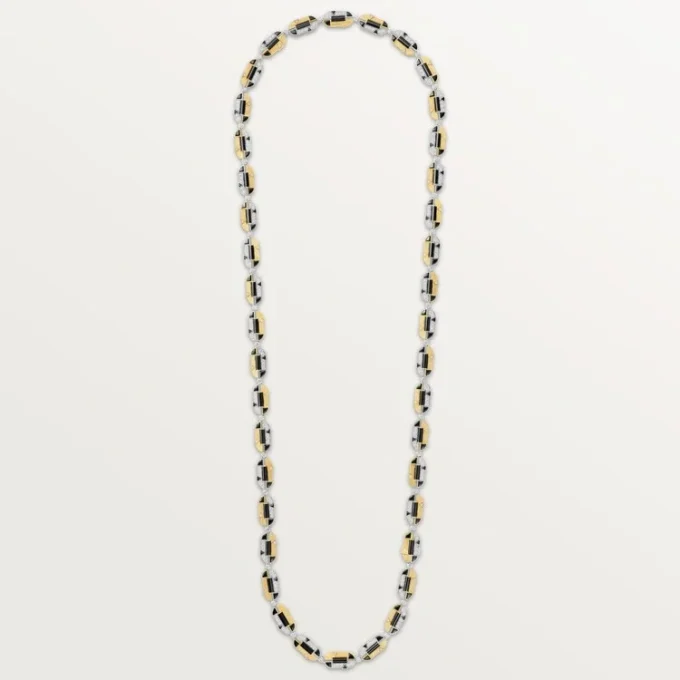 Geometrie & Contrastes ketting, onyx, multi-wear, bezet