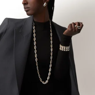 Geometrie & Contrastes ketting, onyx, multi-wear, bezet