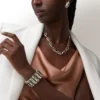 Geometrie & Contrastes ketting, onyx, multi-wear, bezet