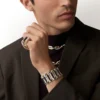 Geometrie & Contrastes ketting, onyx, multi-wear, bezet