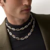 Geometrie & Contrastes ketting, onyx, multi-wear, bezet