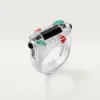 Geometrie & Contrastes-ring, chrysopraas, bezet