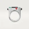Geometrie & Contrastes-ring, chrysopraas, bezet