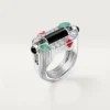 Geometrie & Contrastes-ring, chrysopraas, bezet