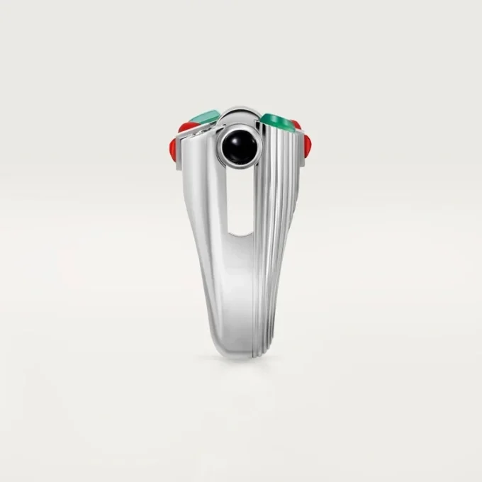 Geometrie & Contrastes-ring, chrysopraas, bezet