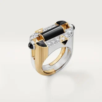 Geometrie & Contrastes-ring, onyx, bezet