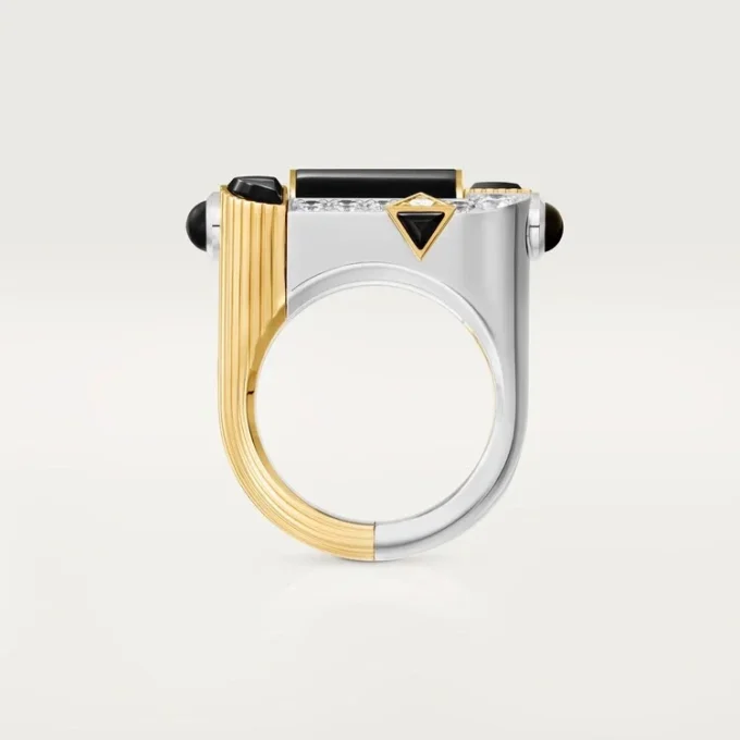 Geometrie & Contrastes-ring, onyx, bezet