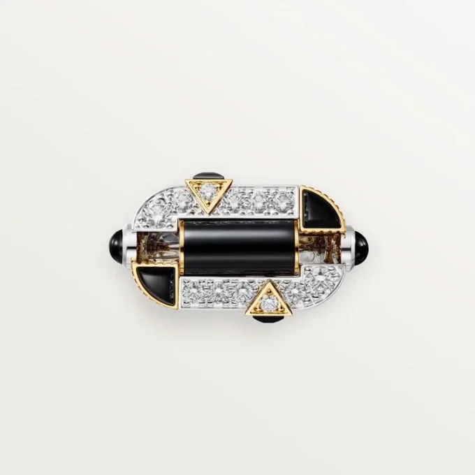 Geometrie & Contrastes-ring, onyx, bezet