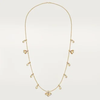 Grain De Cafe lange ketting, diamanten